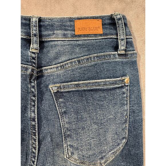 Judy Blue Jeans Skinny Fit Womens Size 1/25 JB88364 Stretch High Rise Raw Hem - Picture 11 of 12